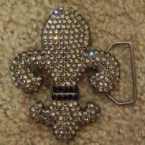 Fleur de Lis Belt Buckle Swarovski